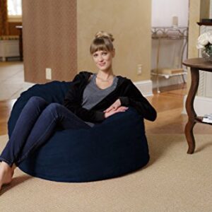 Chill Sack Memory Foam Bean Bag Chair, 3-Feet, Navy Micro Suede