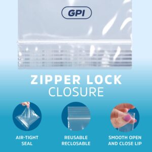 CLEAR PLASTIC REUSABLE ZIP BAGS - Bulk GPI Case Of 1000 1.5" x 2" 2 mil Thick Strong & Durable Poly Baggies With Resealable Zip Top Lock For Travel, Storage, Packaging & Shipping.