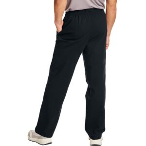 Hanes Essentials Sweatpants, Men’s Cotton Jersey Pants with Pockets, 33”, Black, XX-Large