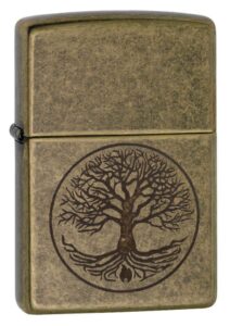 zippo "tree of life pocket lighter, antique brass, one size (29149)