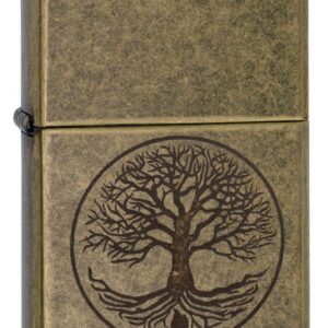 Zippo "Tree of Life Pocket Lighter, Antique Brass, One Size (29149)