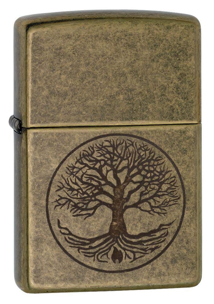 Zippo "Tree of Life Pocket Lighter, Antique Brass, One Size (29149)