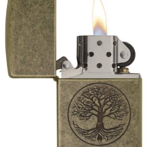 Zippo "Tree of Life Pocket Lighter, Antique Brass, One Size (29149)