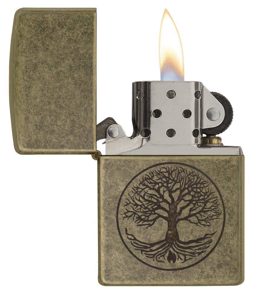 Zippo "Tree of Life Pocket Lighter, Antique Brass, One Size (29149)