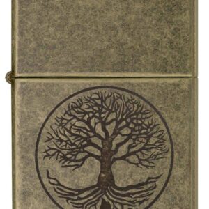 Zippo "Tree of Life Pocket Lighter, Antique Brass, One Size (29149)