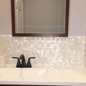 Art3d 10-Pack Oyster Mother of Pearl Square Shell Mosaic for Kitchen Backsplashes, Bathroom Walls, Spa Tile, Pool Tile