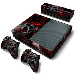 gam3gear pattern series decals skin vinyl sticker for xbox one console & controller (not xbox one elite / xbox one s / xbox one x) - red skull