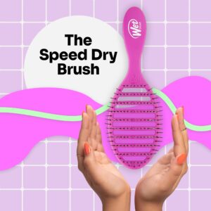 Wet Brush Speed Dry Hair Brush, Purple - Vented Design and Ultra Soft HeatFlex Bristles Are Blow Dry Safe With Ergonomic Handle Manages Tangle and Uncontrollable Hair - Pain-Free Hair Accessories