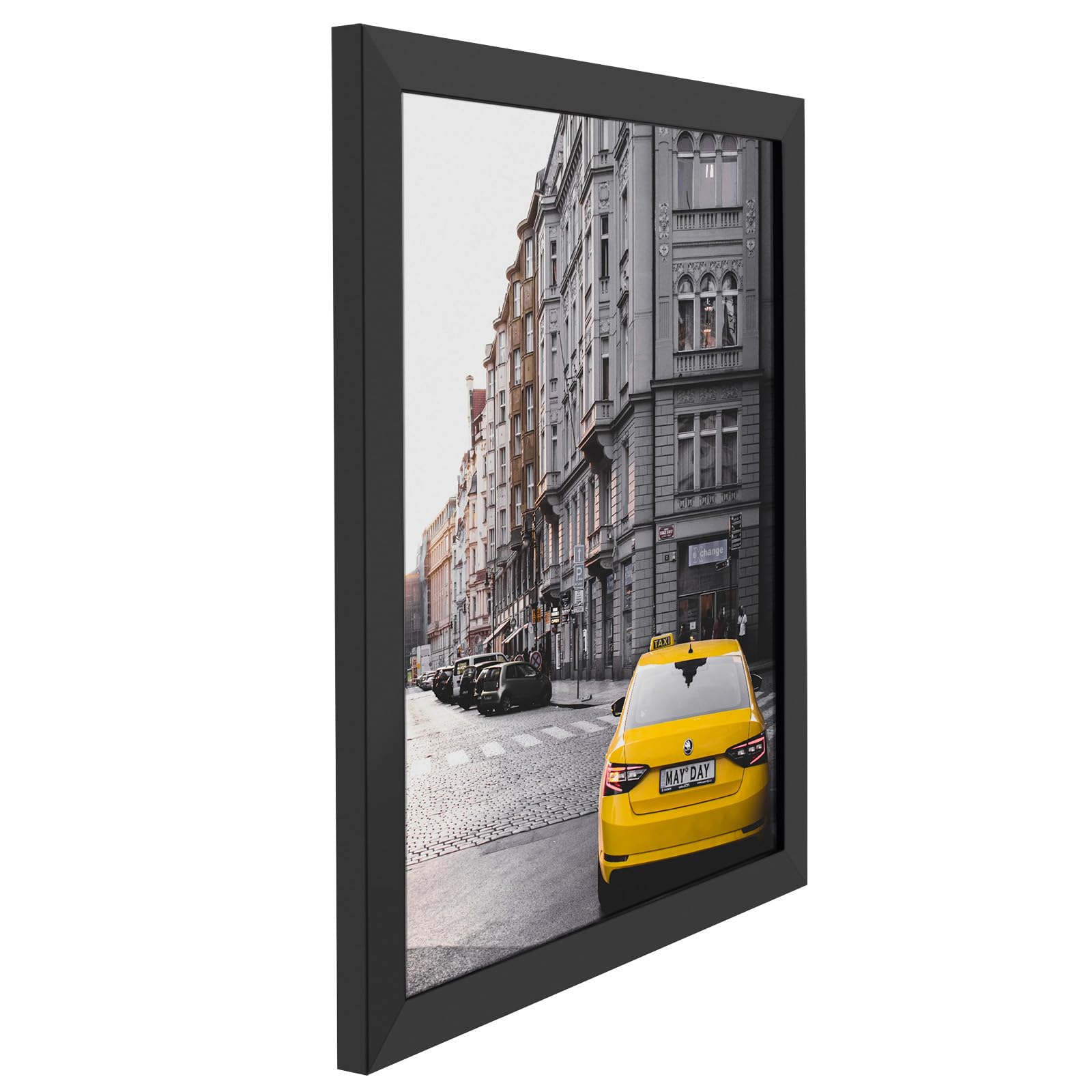 Golden State Art, 16x20 Black Picture Frame Made of Solid Wood & Tempered Glass (1 Pack)