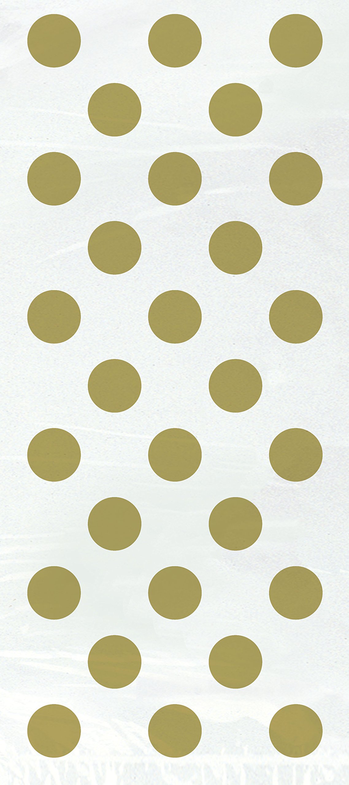 Polka Dot Cellophane Bags - 11" x 5", Gold, 20 Pcs