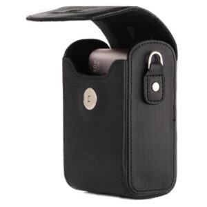 MegaGear MG700 Leather Camera Case with Strap compatible with Panasonic Lumix DC-ZS80, DC-ZS70, DMC-LX10, DMC-ZS60, DMC-ZS100 - Black