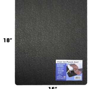 Stay-In-Place Machine Mat - 15" x 18" - Calms Vibration and Dampens Noise. Great for Sewing Machines and Sergers. Made In USA. Black