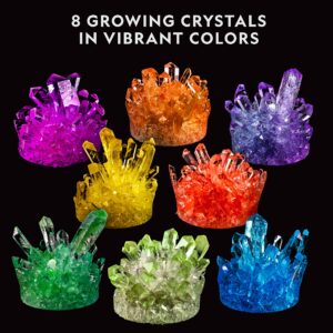 National Geographic Crystal Growing Kit - Grow 8 Light-Up Crystals, Science Gift for Kids 8-12