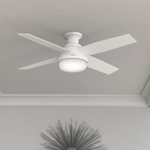 Hunter Fan Company 59242 52" Dempsey Indoor Low Profile Ceiling Fan with Light, Fresh White Finish