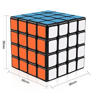 D-FantiX Yj Guansu 4x4 Speed Cube Puzzle 4x4x4 Cube Black 62mm Toys for Kids Adult