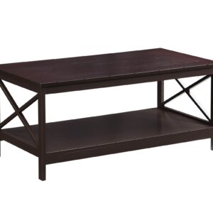 Convenience Concepts Oxford Coffee Table with Shelf, Espresso