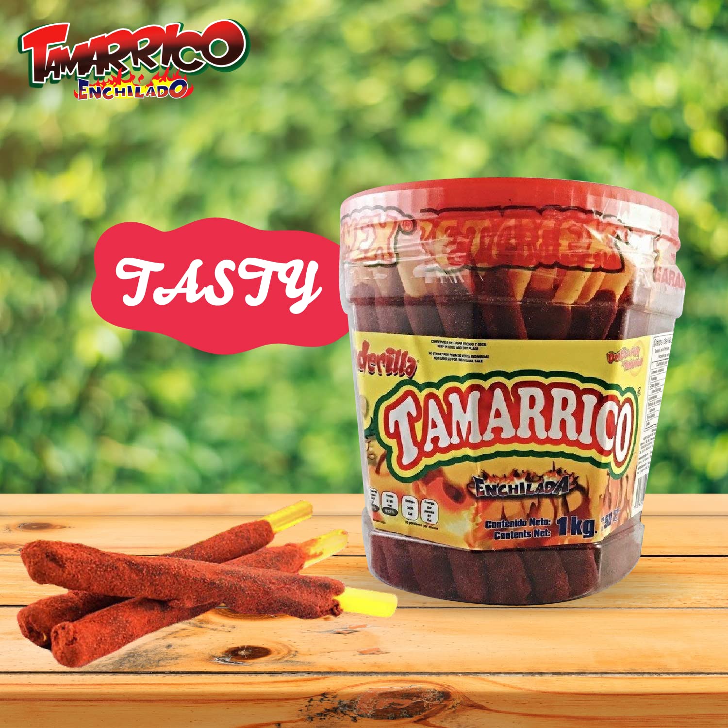 BETAMEX Tamarrico Candy Tamarind Flavor Sticks 50 Pcs 1kg/2.2pounds – Mexican Candy – Chili and Natural Tamarind – Spicy Flavor