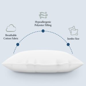 DOWNLITE 10-Pack Set of Queen Size Hypoallergenic Down Alternative Bed Pillows – Soft/Medium Density, for Stomach & Back Sleepers – Machine Washable & Dryable – Assembled in The USA