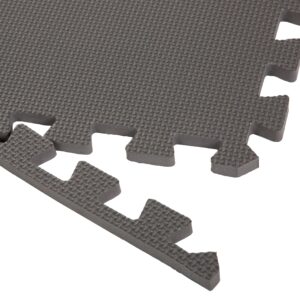 Stalwart Foam Mat Floor Tiles, Interlocking EVA Foam Padding Soft Flooring for Exercising, Yoga, Camping, Kids, Babies, Playroom – 6 Pack, Gray, 24" X 24" X 0.5"