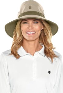 coolibar upf 50+ men's women's matchplay golf hat - sun protective (large/x-large- tan/khaki)