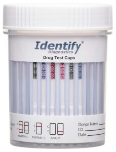 identify diagnostics 6 panel drug test cup - 5 pack - clia waived instant urine drug test kit for amp,bzo,coc,mop/opi,oxy,thc