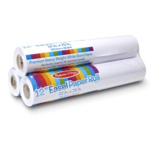 melissa & doug tabletop easel paper roll (12 inches x 75 feet), 3-pack