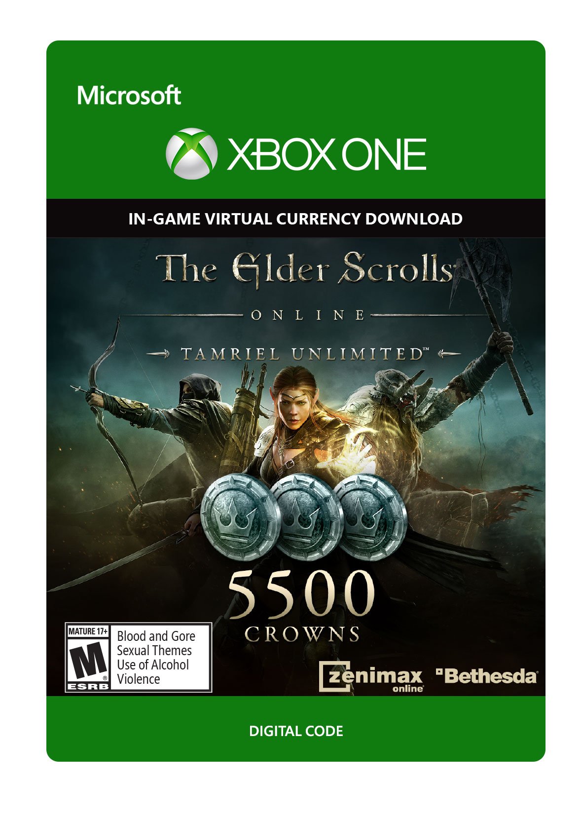 The Elder Scrolls Online Tamriel Unlimited Edition 5,500 Crowns - Xbox One Digital Code