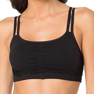 Fruit of The Loom Womens Spaghetti Strap Cotton Pull Over 3 Pack Sports Bra, Grey With Black/White/Black Hue, 38