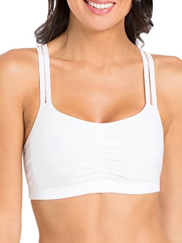 Fruit of The Loom Womens Spaghetti Strap Cotton Pull Over 3 Pack Sports Bra, Grey With Black/White/Black Hue, 38