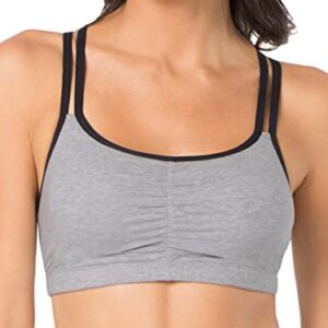 Fruit of The Loom Womens Spaghetti Strap Cotton Pull Over 3 Pack Sports Bra, Grey With Black/White/Black Hue, 38