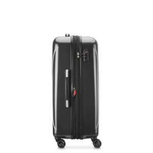 DELSEY Paris Helium Aero Hardside Expandable Luggage with Spinner Wheels, Brushed Charcoal, Checked-Medium 25 Inch