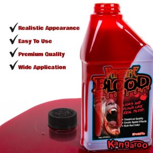 Kangaroo Fake Blood for Halloween, Special Effects Makeup, True Blood Color, 14 oz, Package May Vary