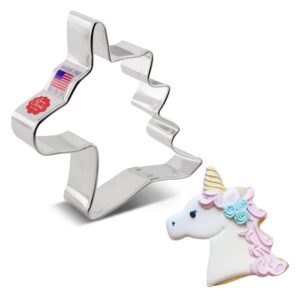 unicorn head cookie cutter 4" made in usa by ann clark