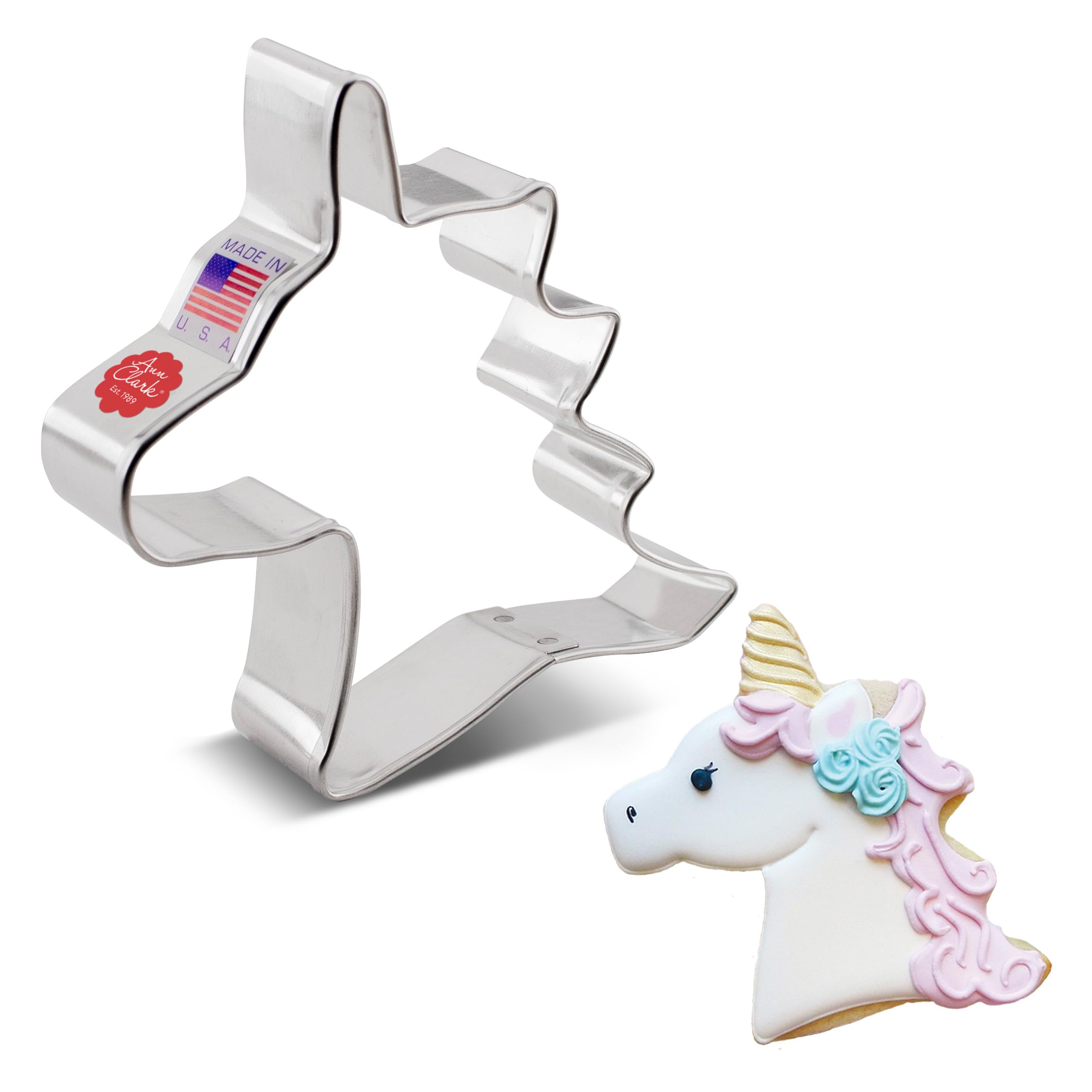 Unicorn Head Cookie Cutter 4" Made in USA by Ann Clark