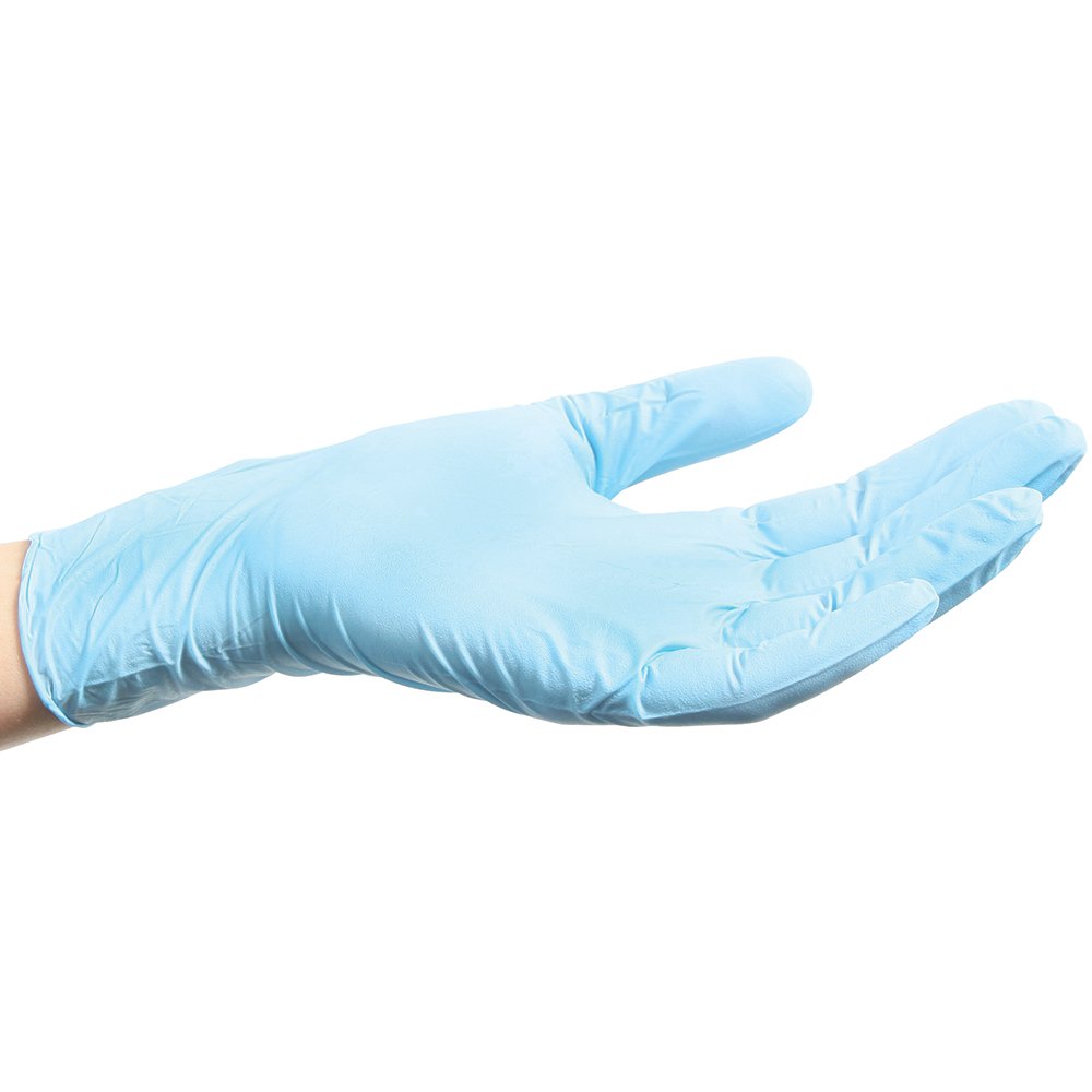 ForPro Blue Nitrile Gloves, Powder-Free, Latex-Free, Non-Sterile, Food Safe, 4 Mil, Medium, 100-Count