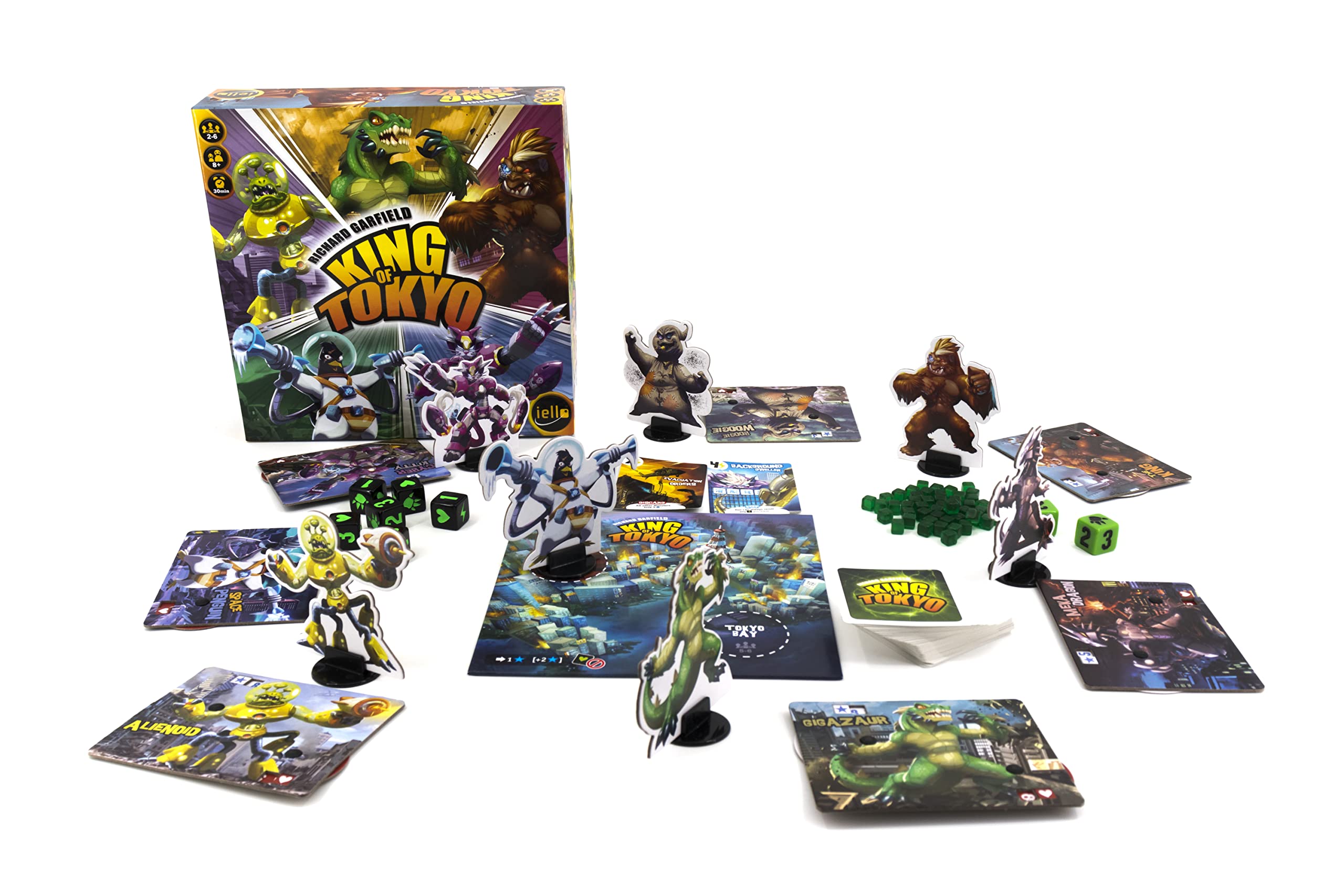 IELLO: King of Tokyo, New Edition, Strategy Board Game, Space Penguin Included in the Box, For 2 to 6 Players, 30 Minute Play Time, For Ages 8 and Up