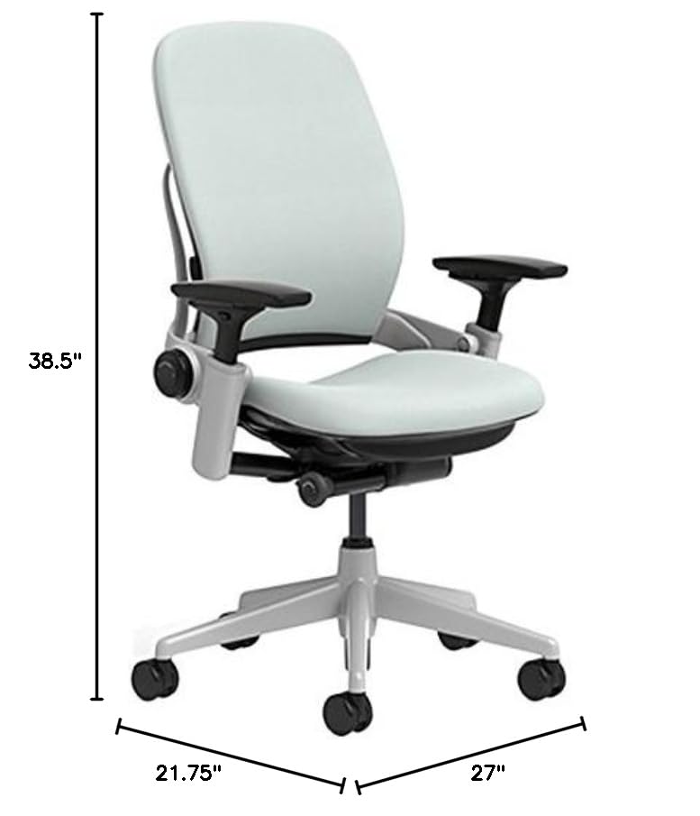 Steelcase Leap Chair with Platinum Base & Hard Floor Caster, Alpine