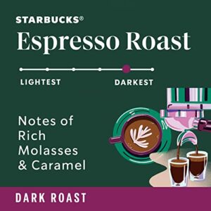 Starbucks Whole Bean Coffee, Dark Roast Coffee, Espresso Roast, 100% Arabica, 6 bags (12 oz each)