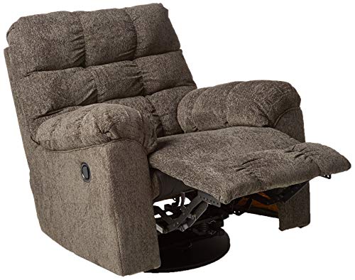 Signature Design by Ashley Acieona Oversized 360-Degree Manual Swivel Rocker Recliner, Dark Gray