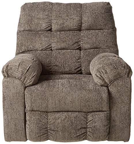 Signature Design by Ashley Acieona Oversized 360-Degree Manual Swivel Rocker Recliner, Dark Gray