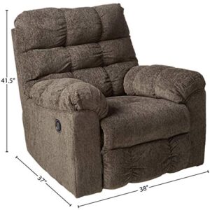 Signature Design by Ashley Acieona Oversized 360-Degree Manual Swivel Rocker Recliner, Dark Gray