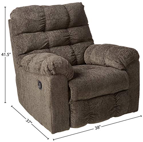 Signature Design by Ashley Acieona Oversized 360-Degree Manual Swivel Rocker Recliner, Dark Gray