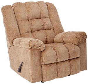 signature design by ashley ludden ultra plush tufted manual rocker recliner, light brown