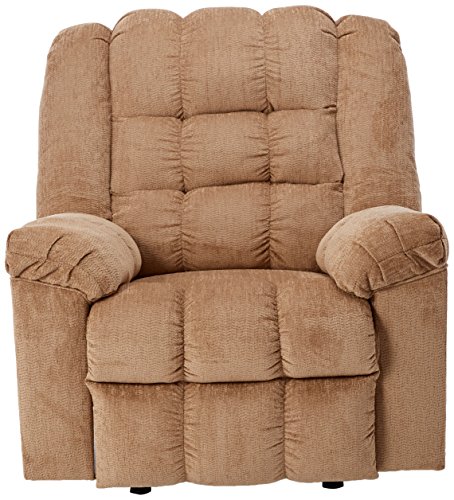 Signature Design by Ashley Ludden Ultra Plush Tufted Manual Rocker Recliner, Light Brown