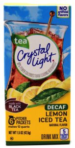 crystal light lemon decaf iced tea natural flavor drink mix, 12-quart canister (pack of 4)