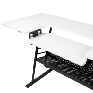 Sew Ready Eclipse Hobby Sewing Center Craft Table Sturdy Computer Desk with Drawers in Black/White, 13362