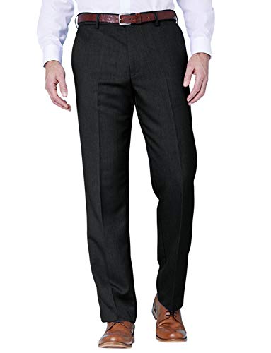 Farah | Men's | Hidden Stretch Waistband Pants | Stylish Comfort & Flexibility in Men's Tailored Slacks | Black