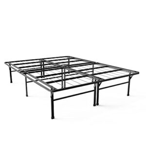 zinus smartbase heavy duty mattress foundation / 16 inch metal platform bed frame / no box spring needed / sturdy steel frame / underbed storage, queen