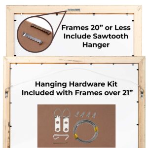 Poster Palooza 11x16 Frame White Solid Pine Wood Picture Frame | UV Acrylic, Foam Board Backing & Hanging Hardware