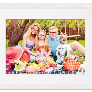 Poster Palooza 11x16 Frame White Solid Pine Wood Picture Frame | UV Acrylic, Foam Board Backing & Hanging Hardware